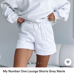 White Fox My Number One Lounge Shorts Grey Marle